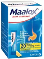 Maalox Maux D'estomac, Suspension Buvable Citron 20 Sachets à TOULOUSE